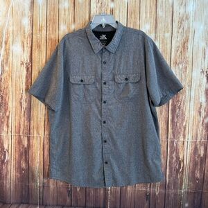 ZeroXposur Travel Series Men’s Gray Vented Hiking Button Down Shirt Size XL